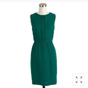 Emerald green J Crew half-placket dress